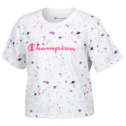 Champion Girls' Paint Splatter AOP Boxy Tee