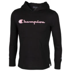 Champion Girls' Classic Script Hooded Jersey Tee