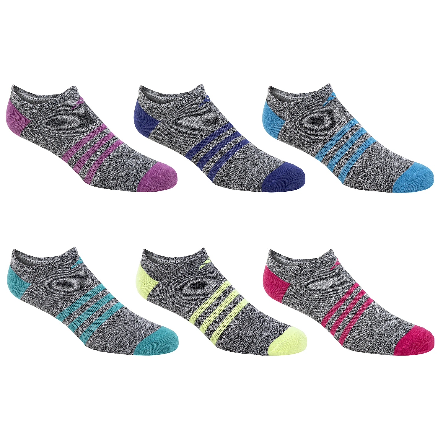 Adidas Girls' Superlite No Show Socks - 6-Pack 2 Adidas Girls' Superlite No Show Socks - 6-Pack