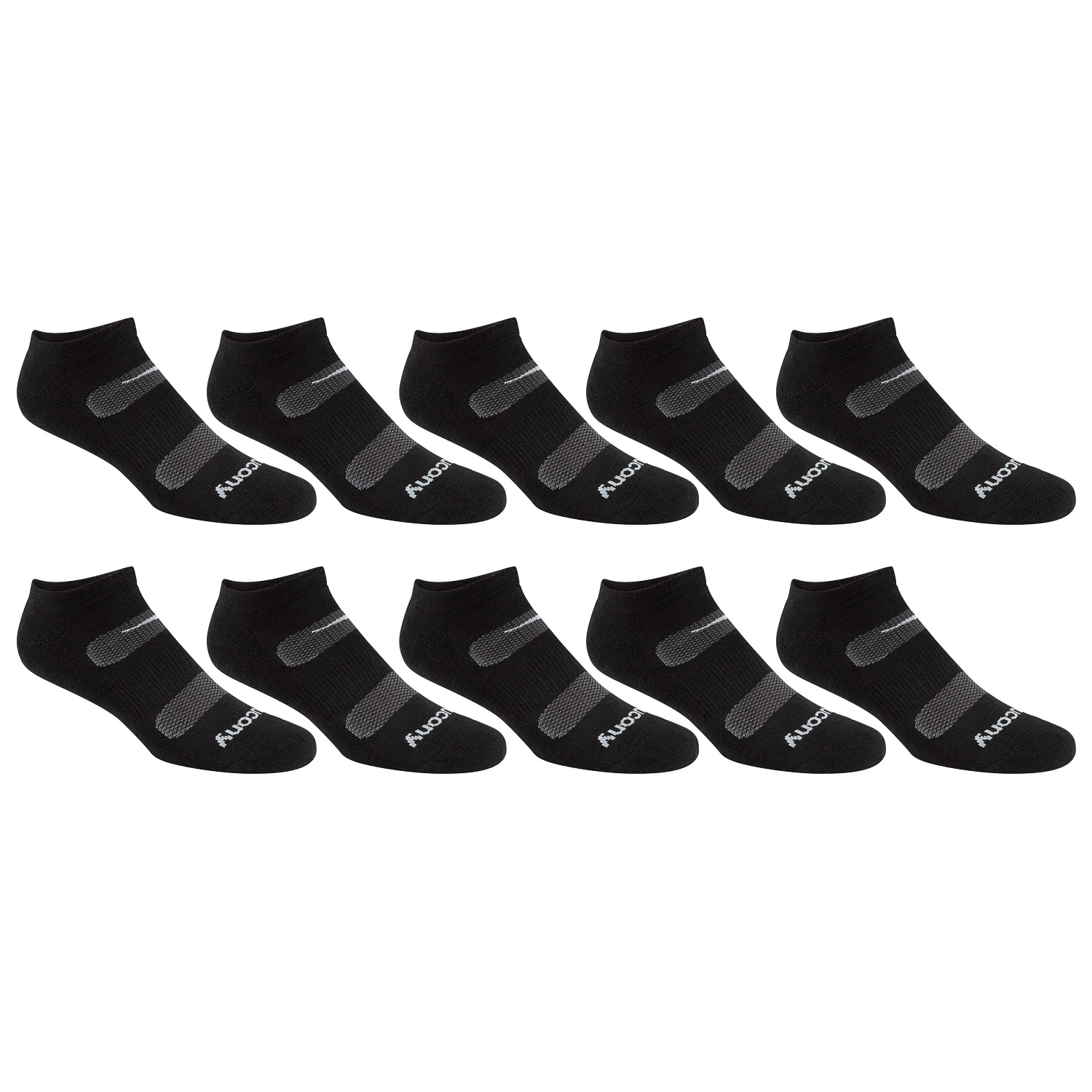 Saucony Men's Legacy No-Show Socks- 10-Pack 3 Saucony Men's Legacy No-Show Socks- 10-Pack