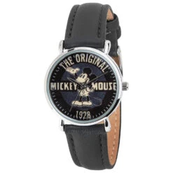 Disney Mickey Vintage Since 1928 Poster Black Women's Watch